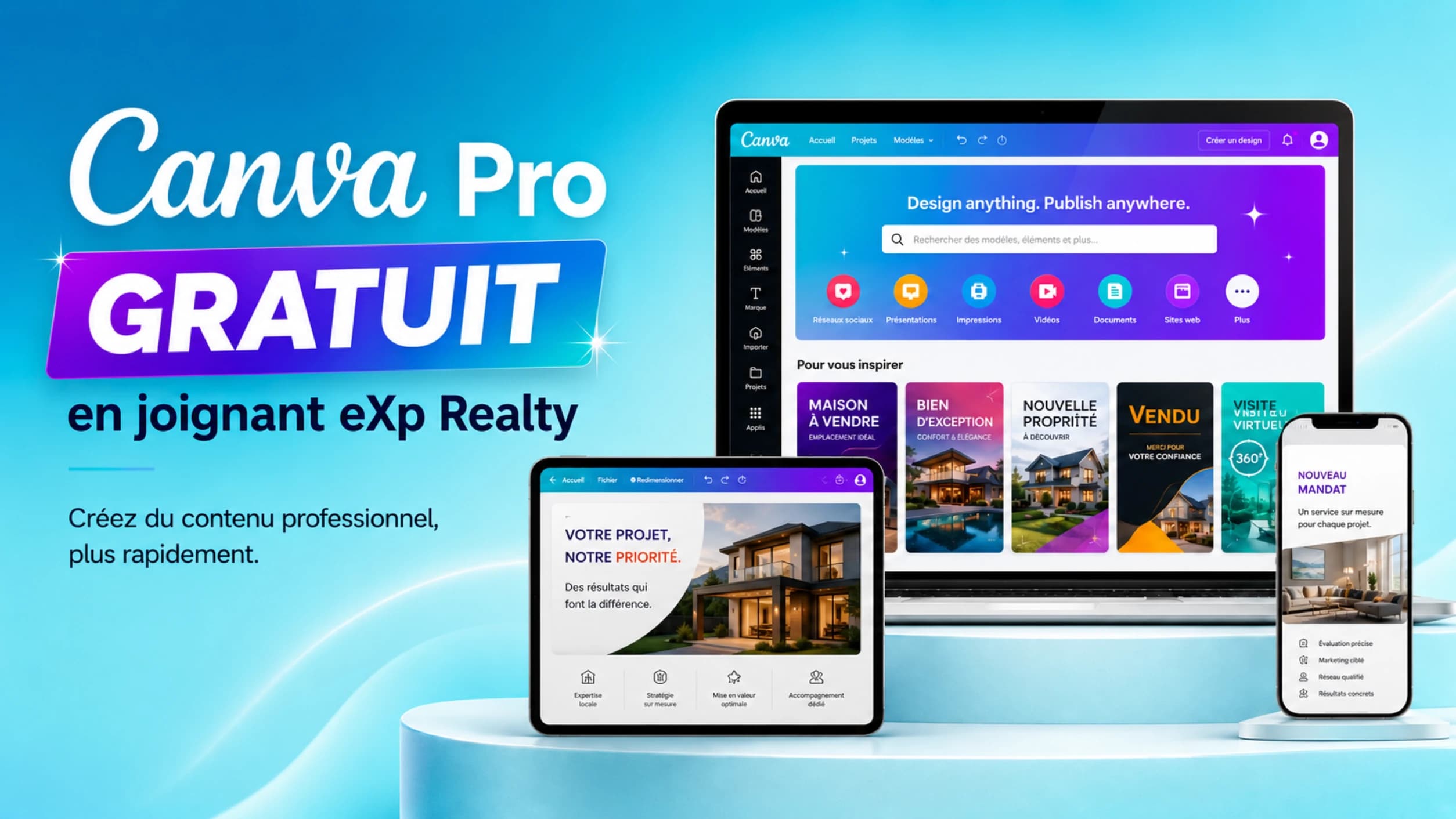 Canva Pro gratuit en joignant eXp Realty
